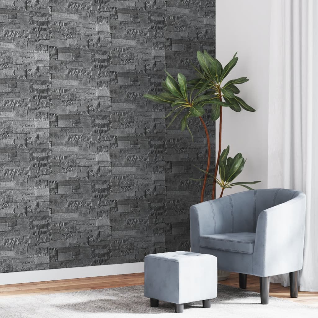 Vidaxl Fore Wallpaper 3d Stone-aspecto 10x0.53 m negro