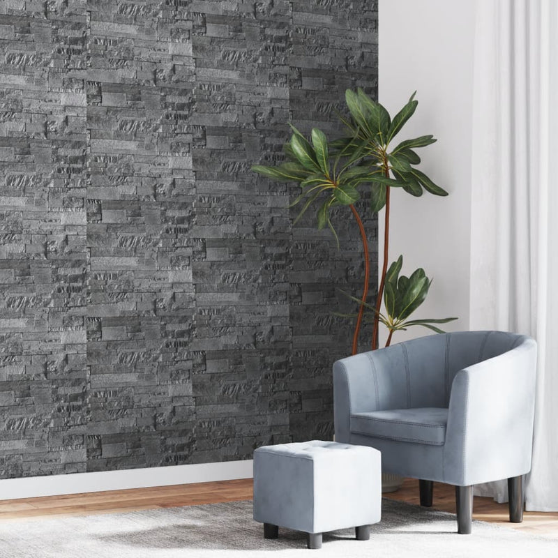 Vidaxl Fore Wallpaper 3d Stone-aspecto 10x0.53 m negro