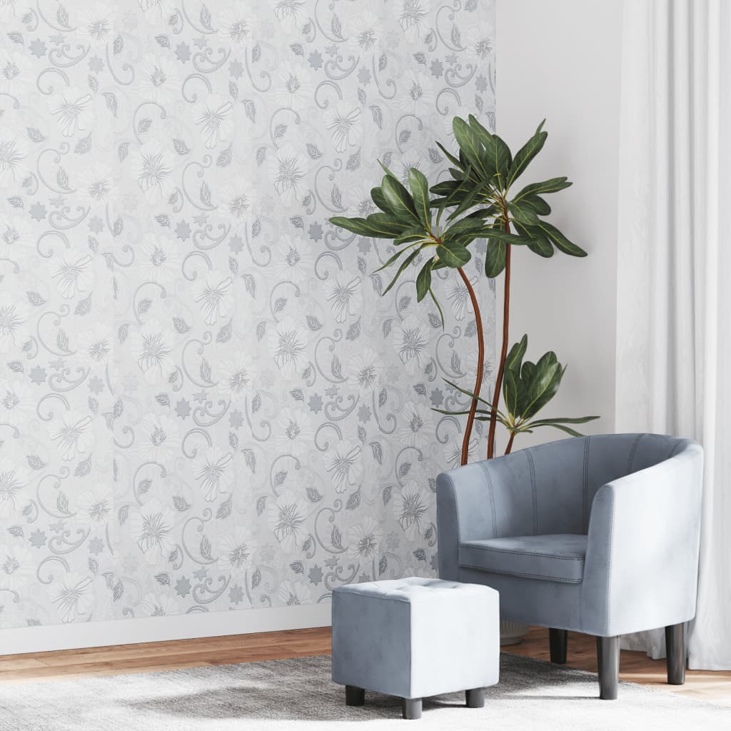 Vidaxl Fore's Wallpaper 3D Pattern Flower 10x0,53 m Grigio