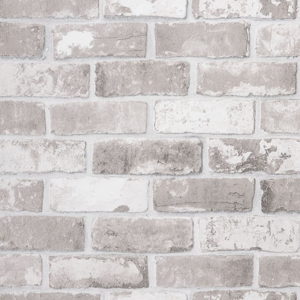 Wallpaper Vidaxl Fore's Wallpaper 3D Brick Pattern 10x0,53 m grigio