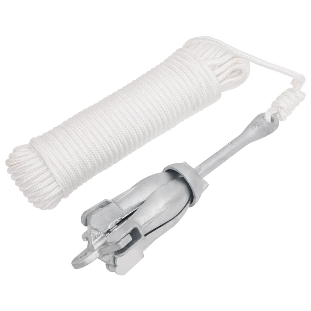Vidaxl con cuerda plegable 2.5 kg de plateado de hierro forjado