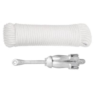 Vidaxl anker met touw inklapbaar 2,5 kg smeedijzer zilverkleurig