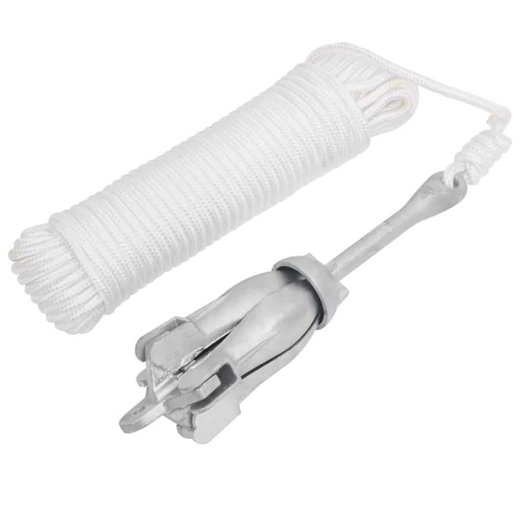 Vidaxl con cuerda colafable 3.2 kg de plateado de hierro forjado de color