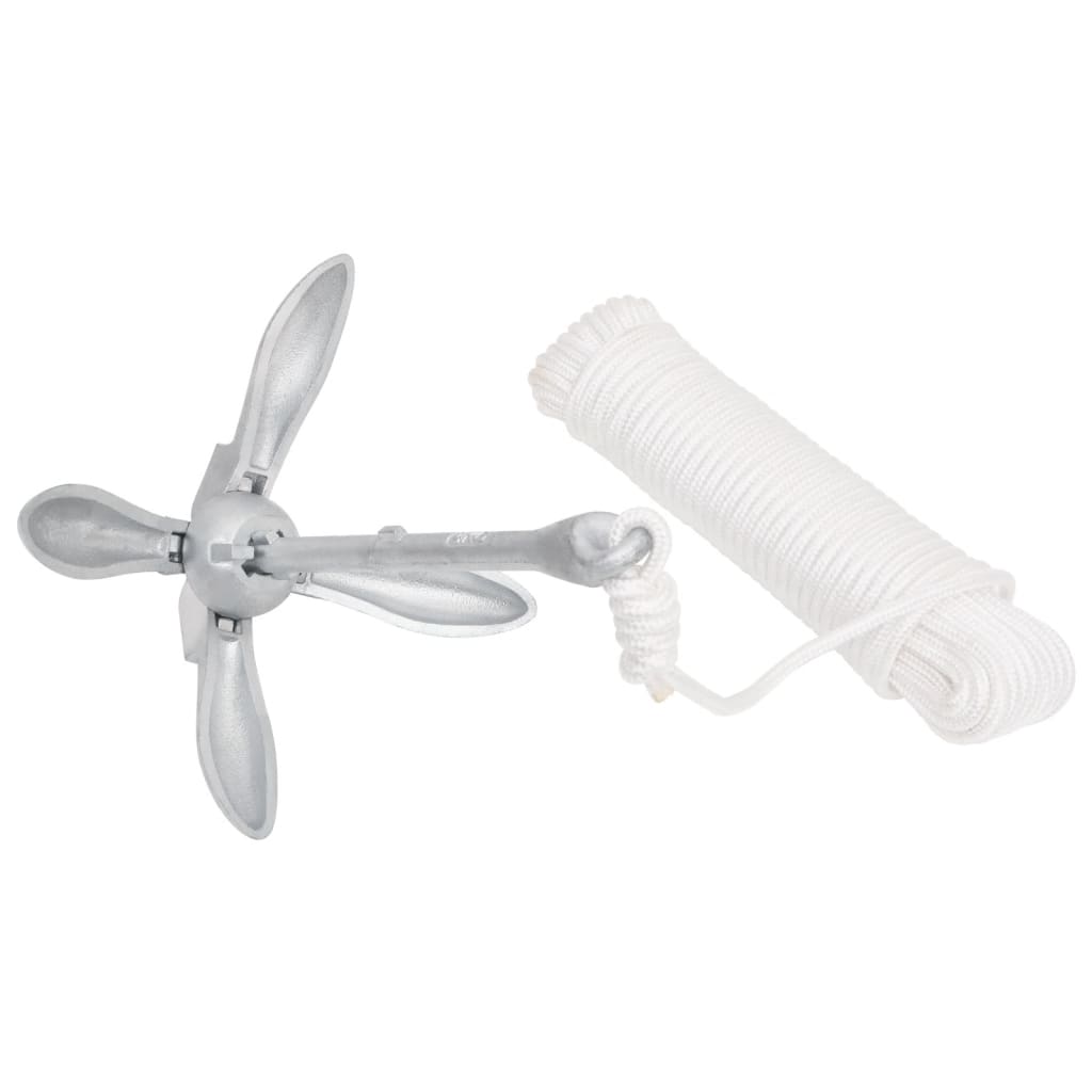Vidaxl con cuerda colafable 3.2 kg de plateado de hierro forjado de color