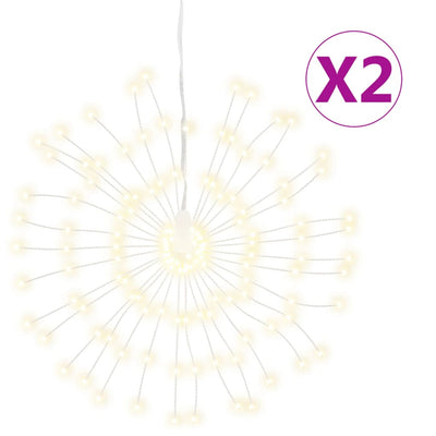 Vidaxl Fireworks de iluminación navideña 2 ST 140 LED blanco cálido 17 cm