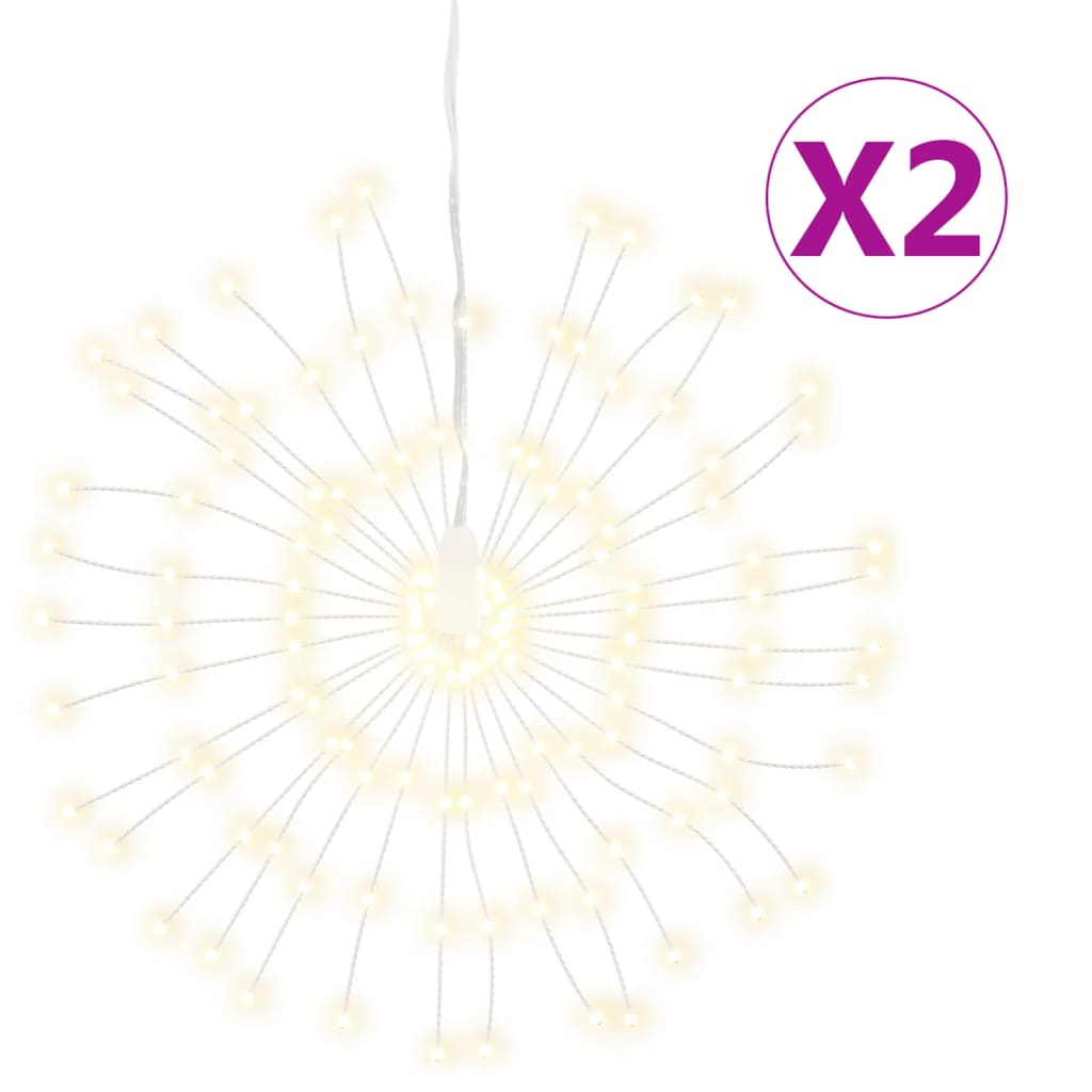 Vidaxl Lighting Christmas Fireworks 2 St 140 LED bianchi caldi 17 cm