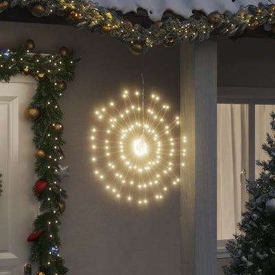 Vidaxl Fireworks de iluminación navideña 2 ST 140 LED blanco cálido 17 cm
