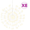 Vidaxl Iluminación navideña fuegos artificiales 8 ST 140 LED blanco cálido 17 cm