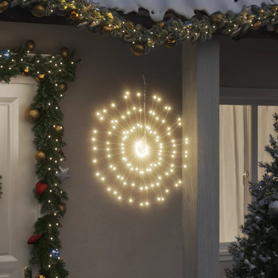 Vidaxl Iluminación navideña fuegos artificiales 8 ST 140 LED blanco cálido 17 cm