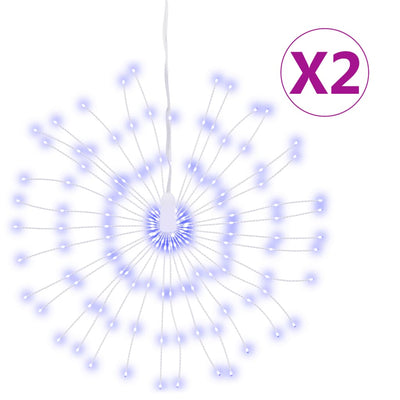 Vidaxl Fireworks de iluminación navideña 2 ST 140 LED AZUL 17 cm