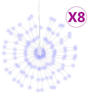 Vidaxl Fireworks de iluminación navideña 8 ST 140 LED azul 17 cm
