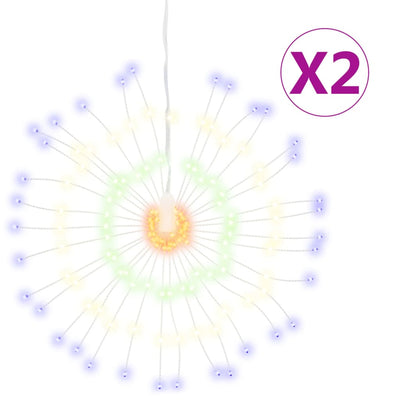 Vidaxl Fireworks de iluminación navideña 2 ST 140 LED multiColeados de 17 cm