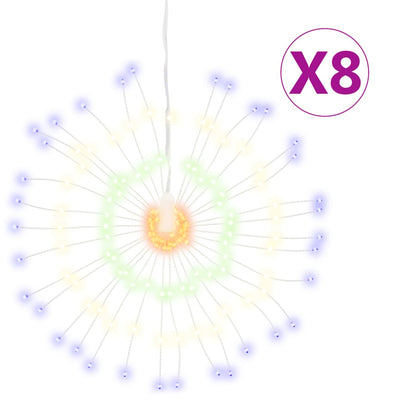 Vidaxl Fireworks de iluminación navideña 8 ST 140 LED multi -columinado 17 cm