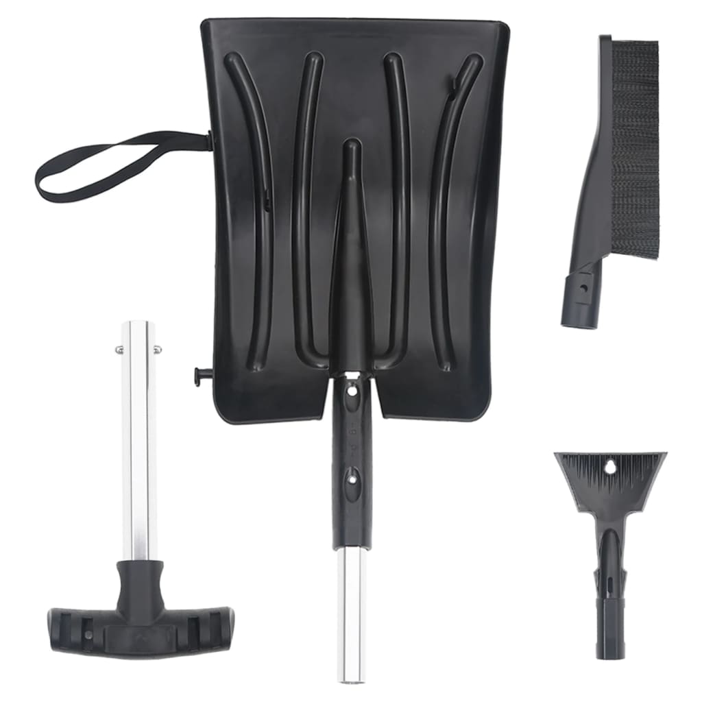 Vidaxl 3-in-1 Snow-Shovel Set de aluminio negro