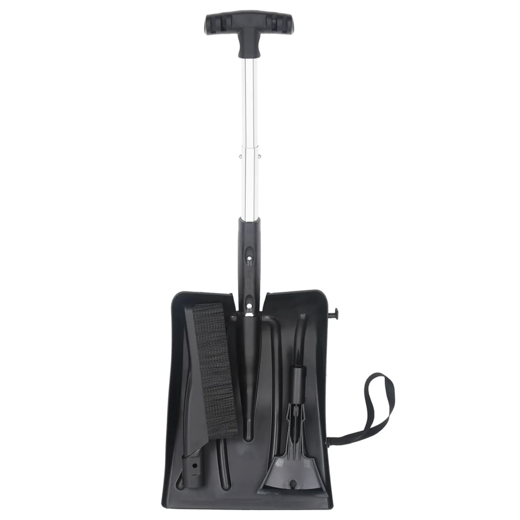 Vidaxl 3-in-1 Snow-Shovel Set de aluminio negro