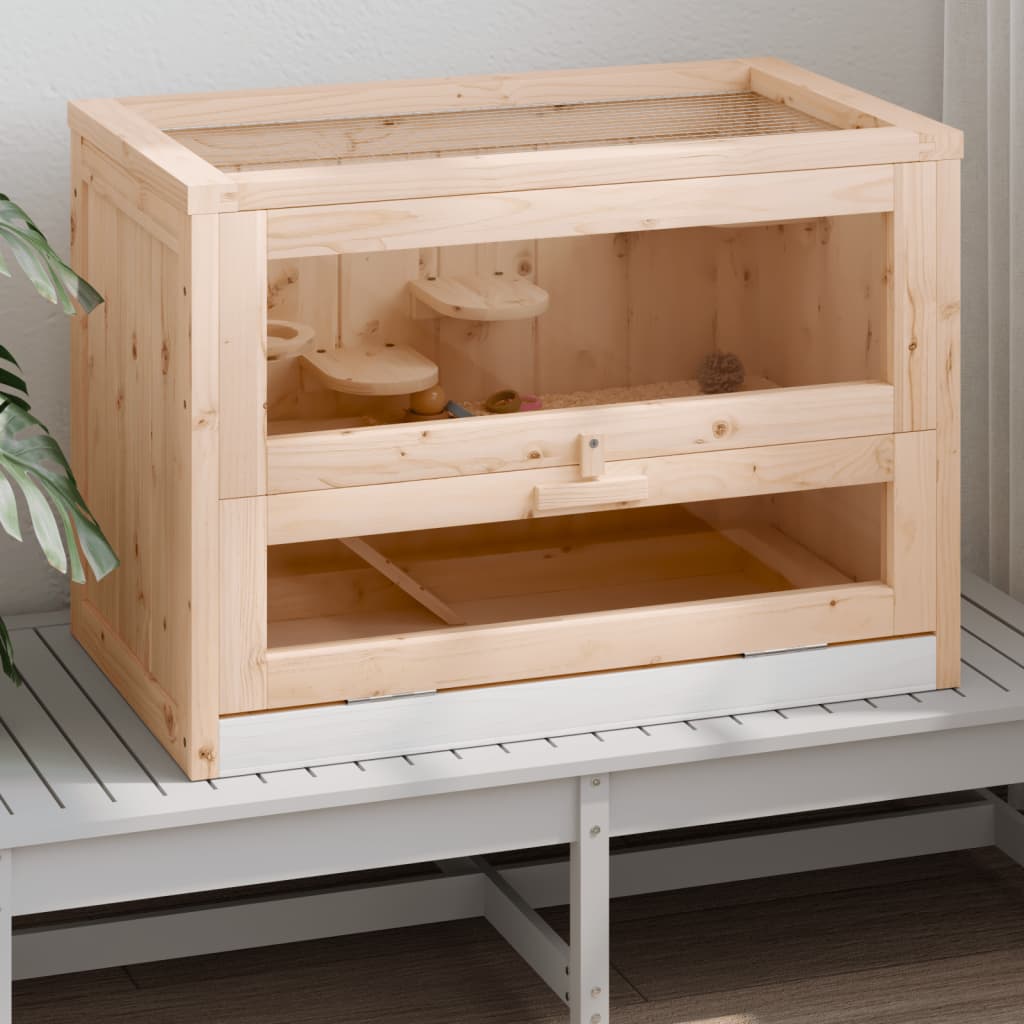 VidaXL Hamsterkooi 60x35,5x42 cm massief vurenhout