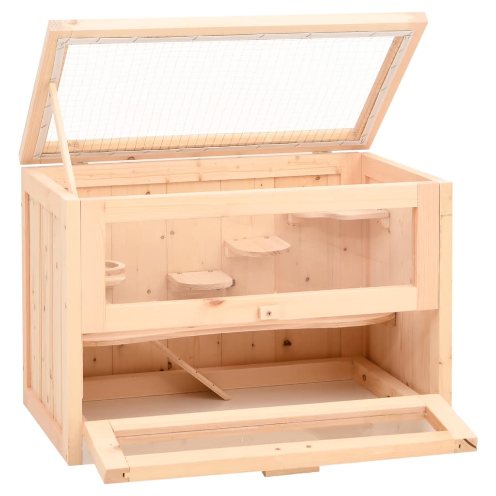 VidaXL Hamsterkooi 60x35,5x42 cm massief vurenhout