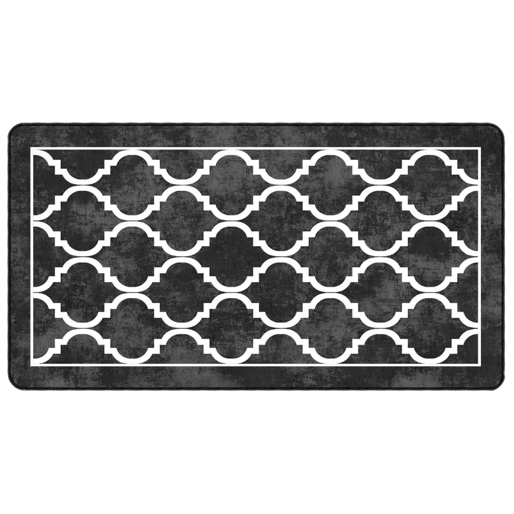 Tappeto vidaxl lavabile antiscivolo 80x150 cm bianco e nero