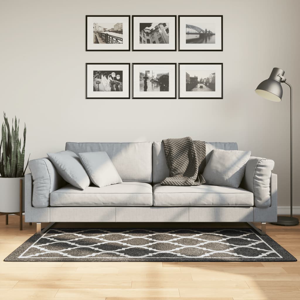Tappeto vidaxl lavabile antiscivolo 80x150 cm bianco e nero
