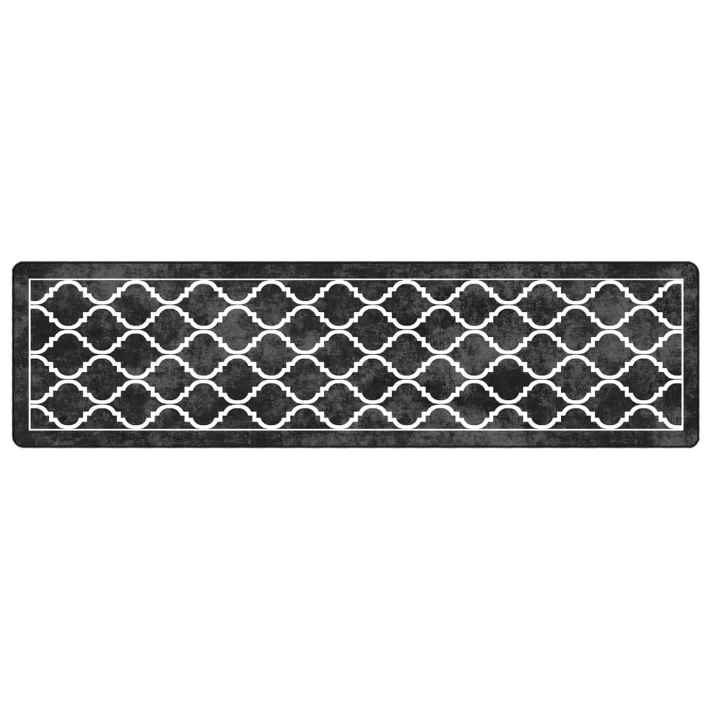 Tappeto vidaxl lavabile antiscivolo 80x300 cm bianco e nero