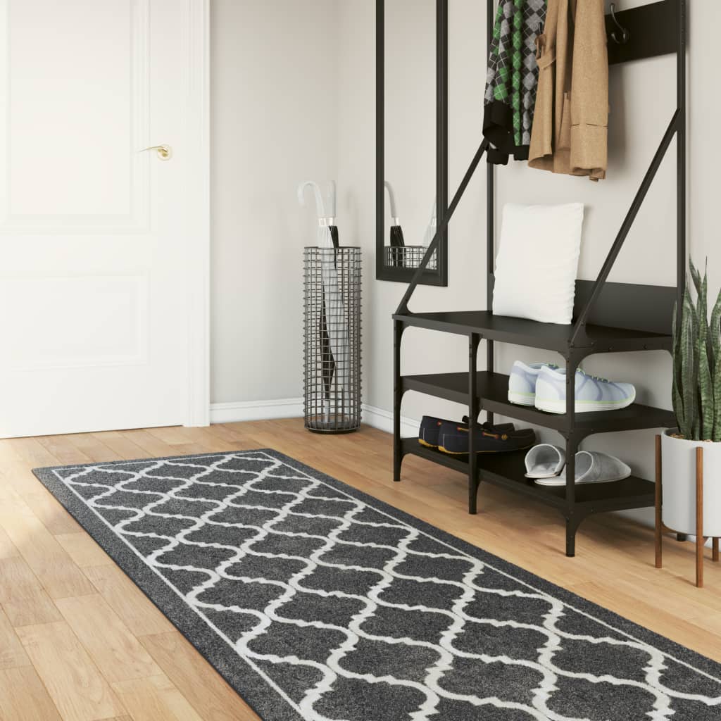 Tappeto vidaxl lavabile antiscivolo 80x300 cm bianco e nero