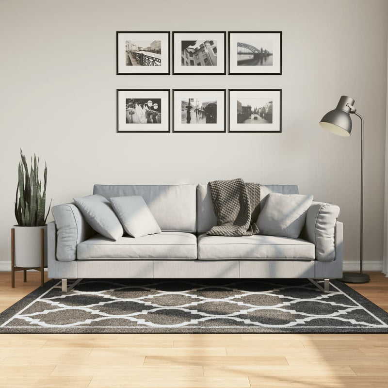 Vidaxl RUG LAVABLE ANTI-SLIP 120x180 cm en blanco y negro