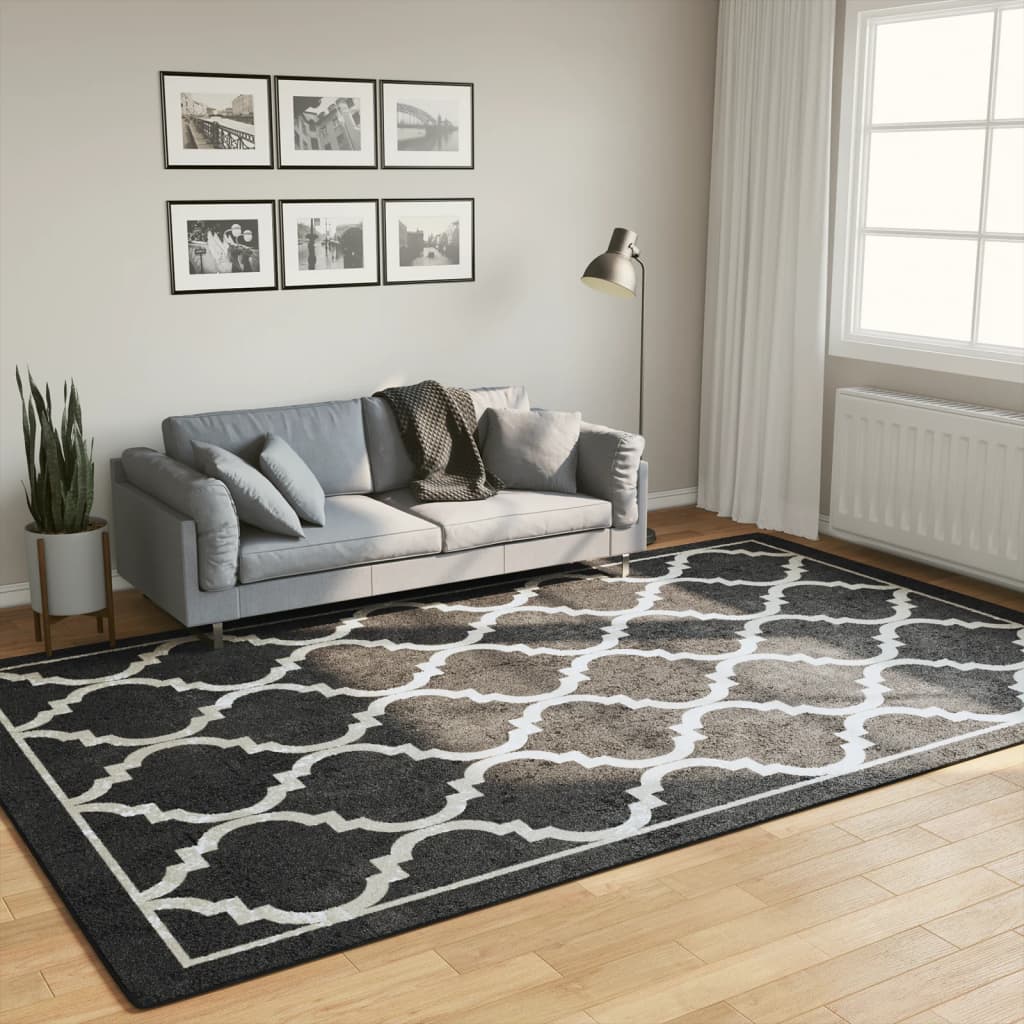 Tappeto vidaxl lavabile antiscivolo 190x300 cm bianco e nero