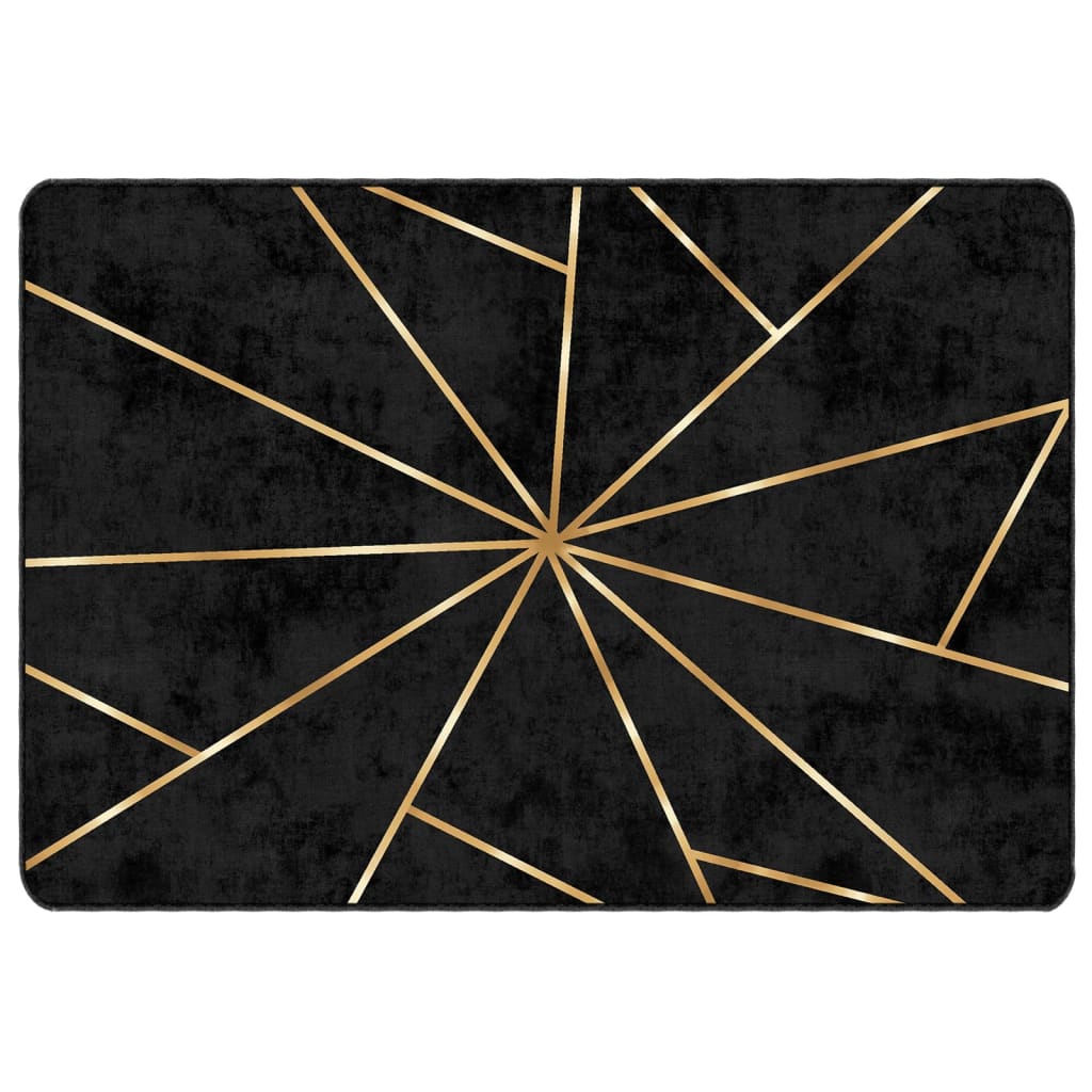 Vidaxl RUG LAVABLE ANTI-SLIP 120x180 cm de color negro y dorado