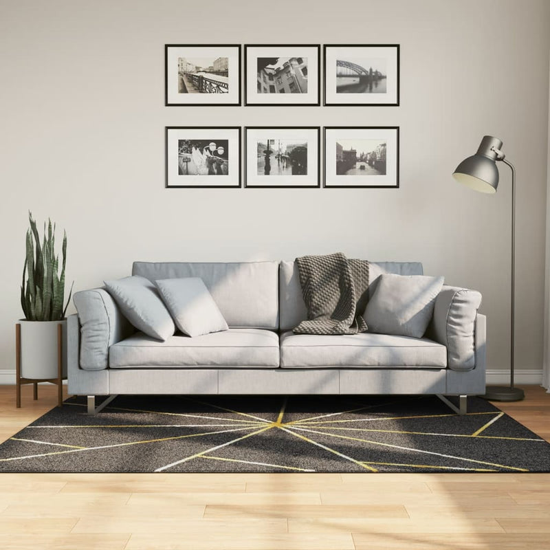 Vidaxl RUG LAVABLE ANTI-SLIP 120x180 cm de color negro y dorado