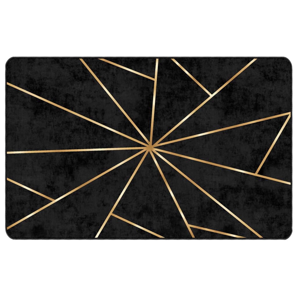 Vidaxl alfombra lavable con 190x300 cm de color negro y dorado