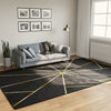 Vidaxl alfombra lavable con 190x300 cm de color negro y dorado