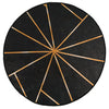 Alfombra Vidaxl lavable anti-deslizamiento Ø 120 cm de color negro y dorado