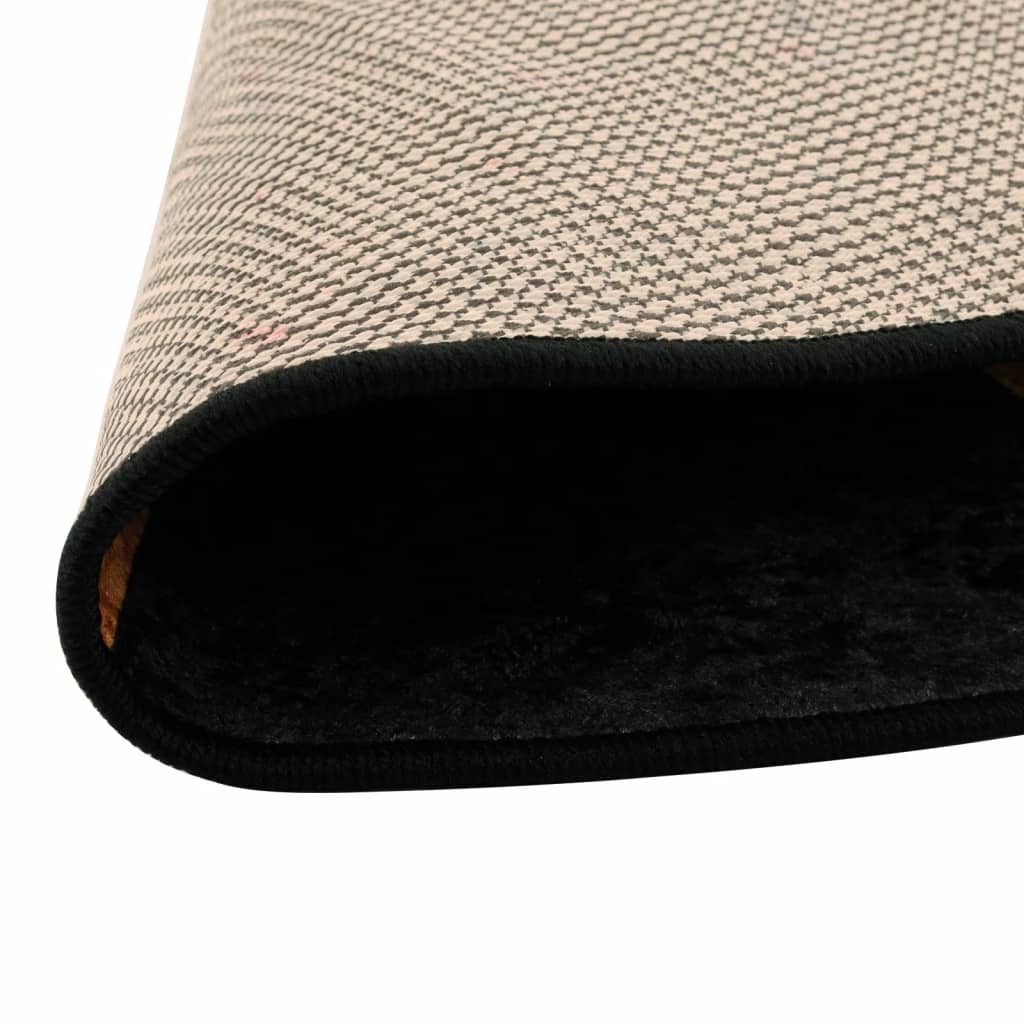 Alfombra Vidaxl lavable anti-deslizamiento Ø 120 cm de color negro y dorado