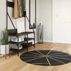 Alfombra Vidaxl lavable anti-deslizamiento Ø 120 cm de color negro y dorado