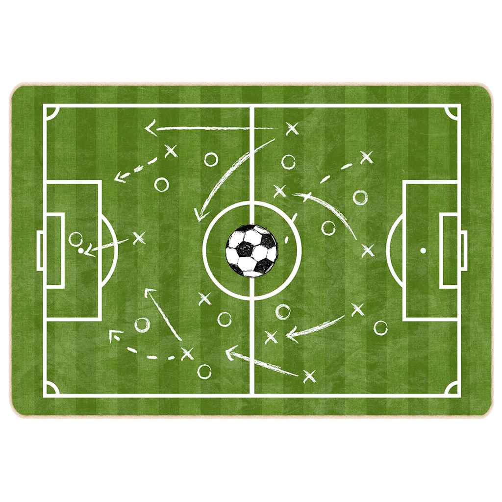 Vidaxl kindervloerkleed voetbalveld wasbaar antislip 160x230 cm groen