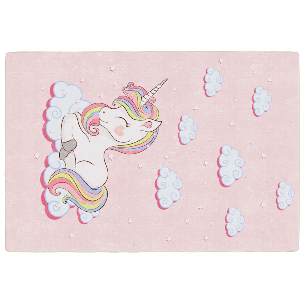 Vidaxl RUG de piso infantil Unicornio Washable Anti -Slip 160x230 cm verde