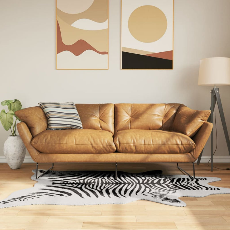 Vidaxl Rug Patrón de cebra lavable anti-Slip 120x170 cm blanco negro