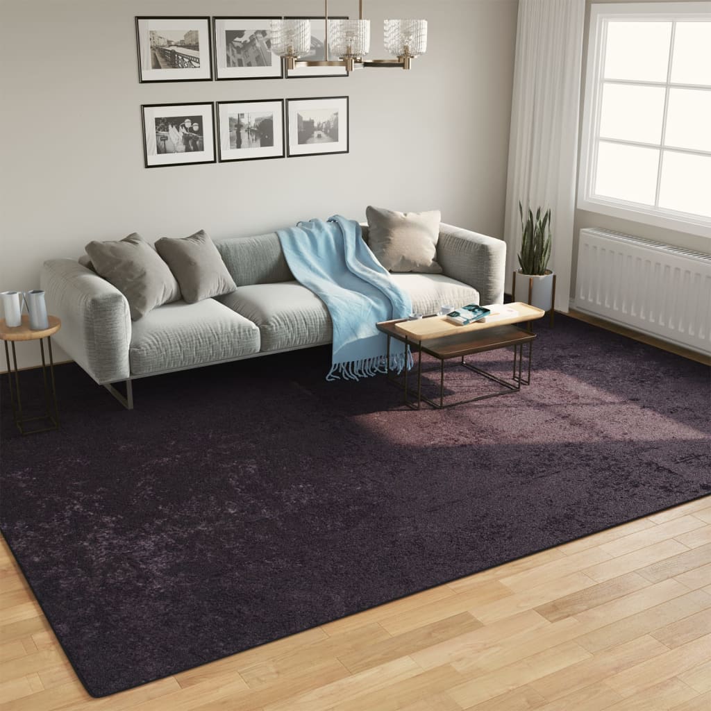 Alfombra Vidaxl lavable anti-slip 400x300 cm de color antracita
