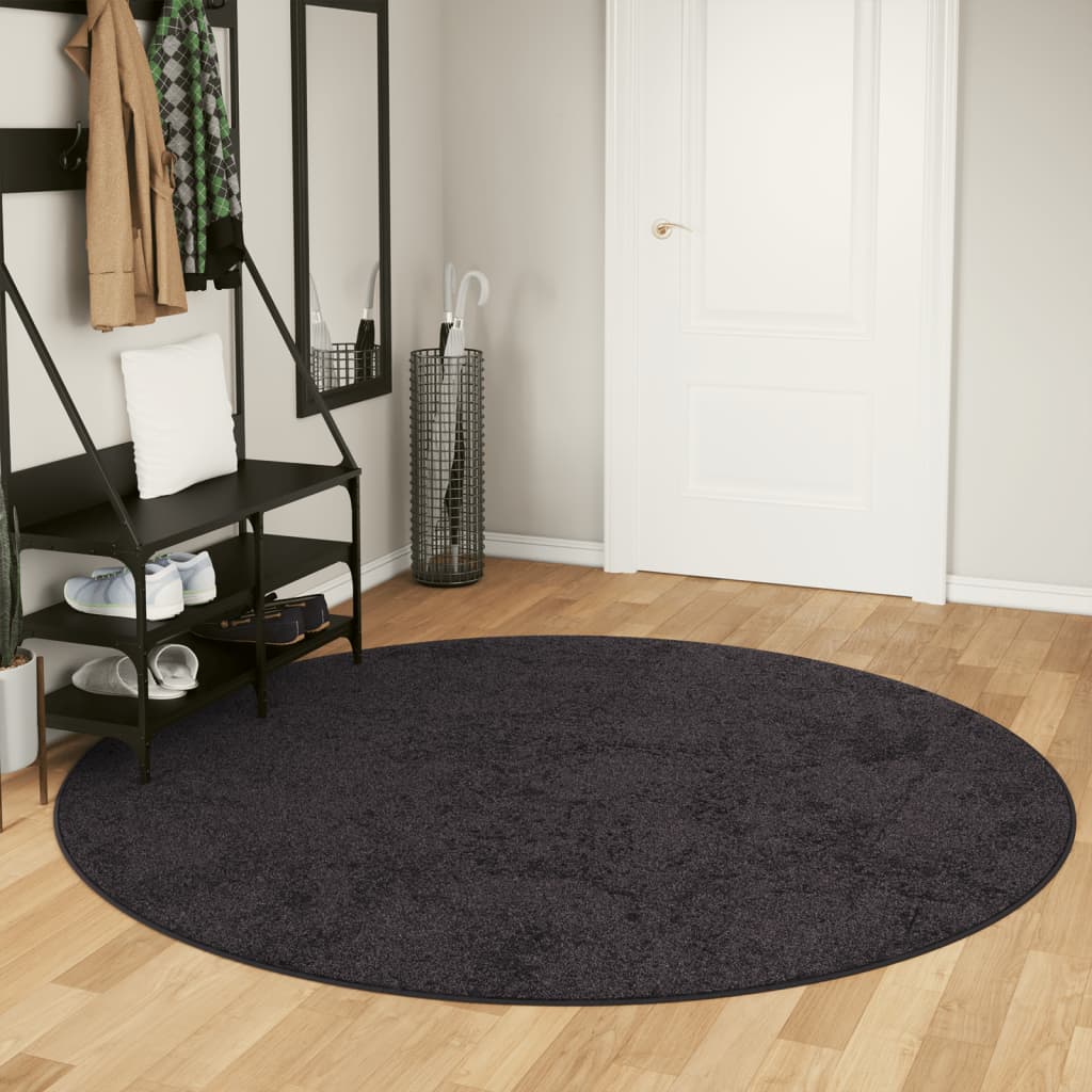 Tappeto vidaxl lavabile antiscivolo Ø 200 cm color antracite