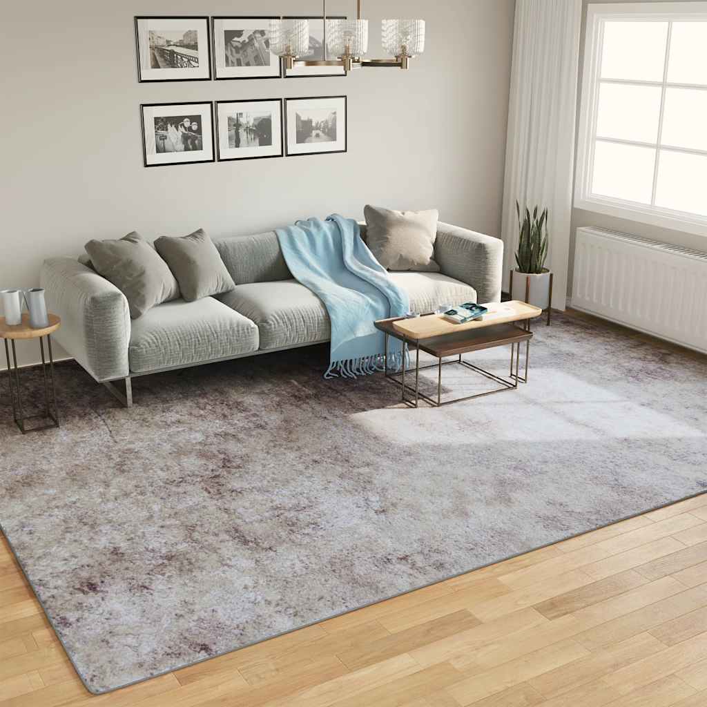 RUG VIDAXL Lavable Anti-Slip 400x300 cm Gray