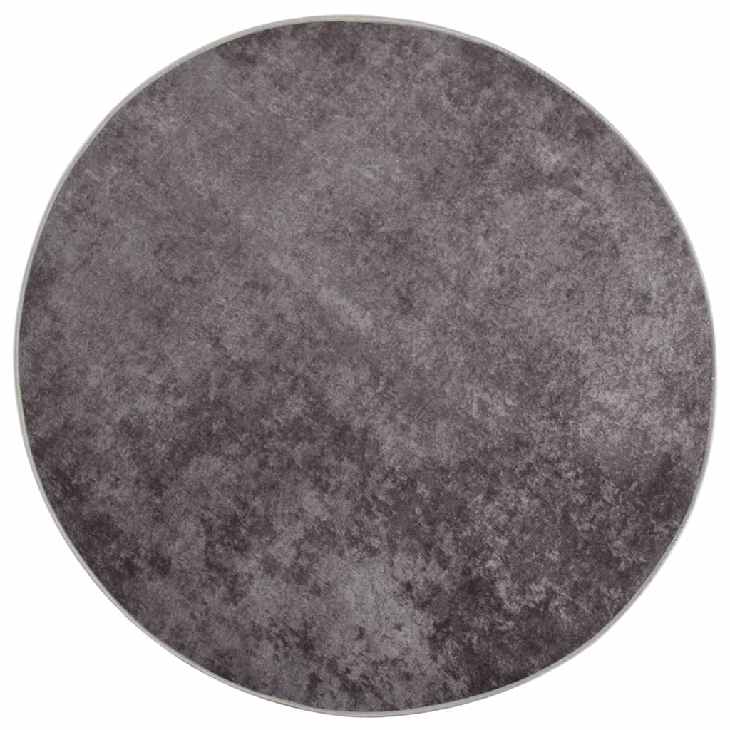 RUG VIDAXL Lavable Anti-Slip Ø 200 cm de gris