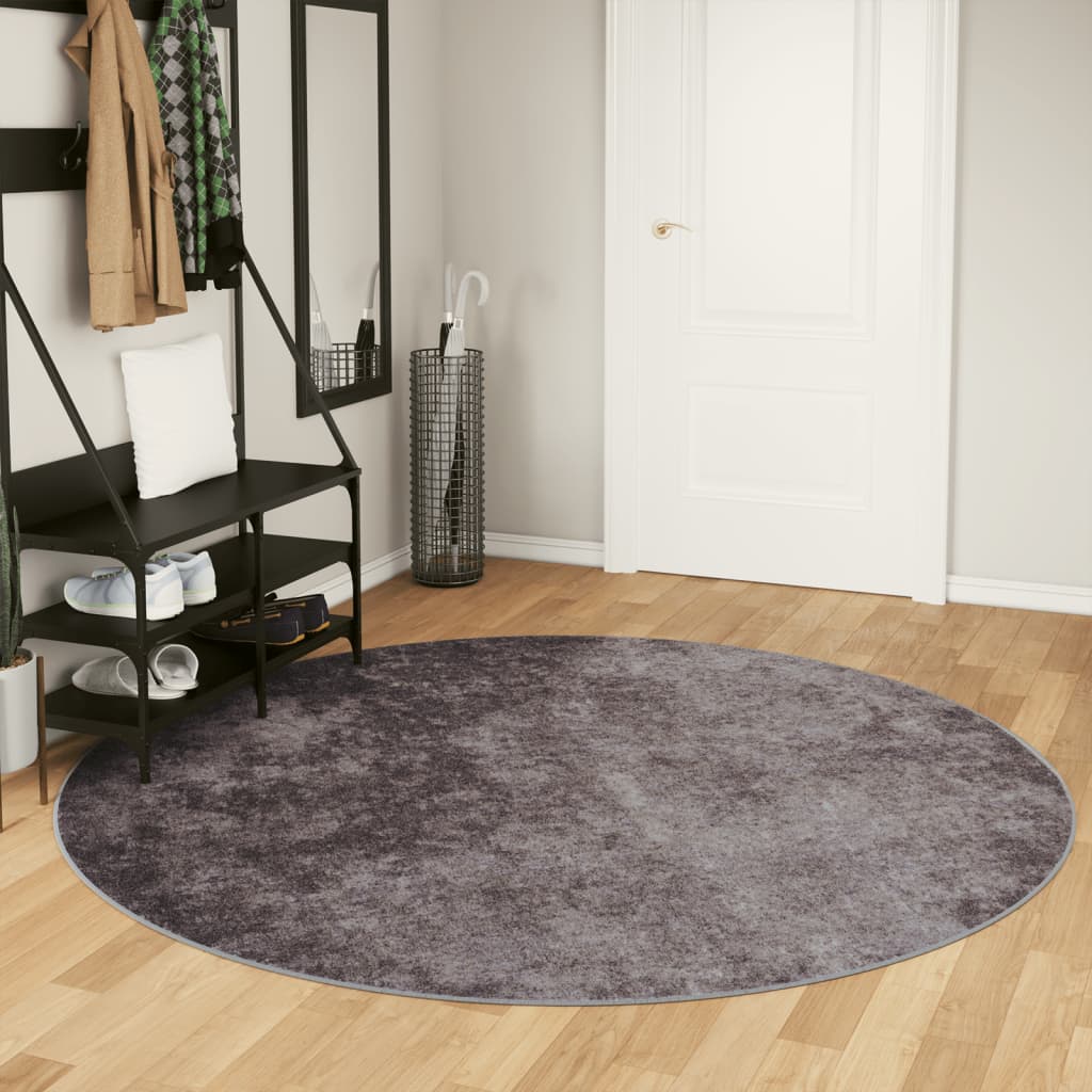 RUG VIDAXL Lavable Anti-Slip Ø 200 cm de gris