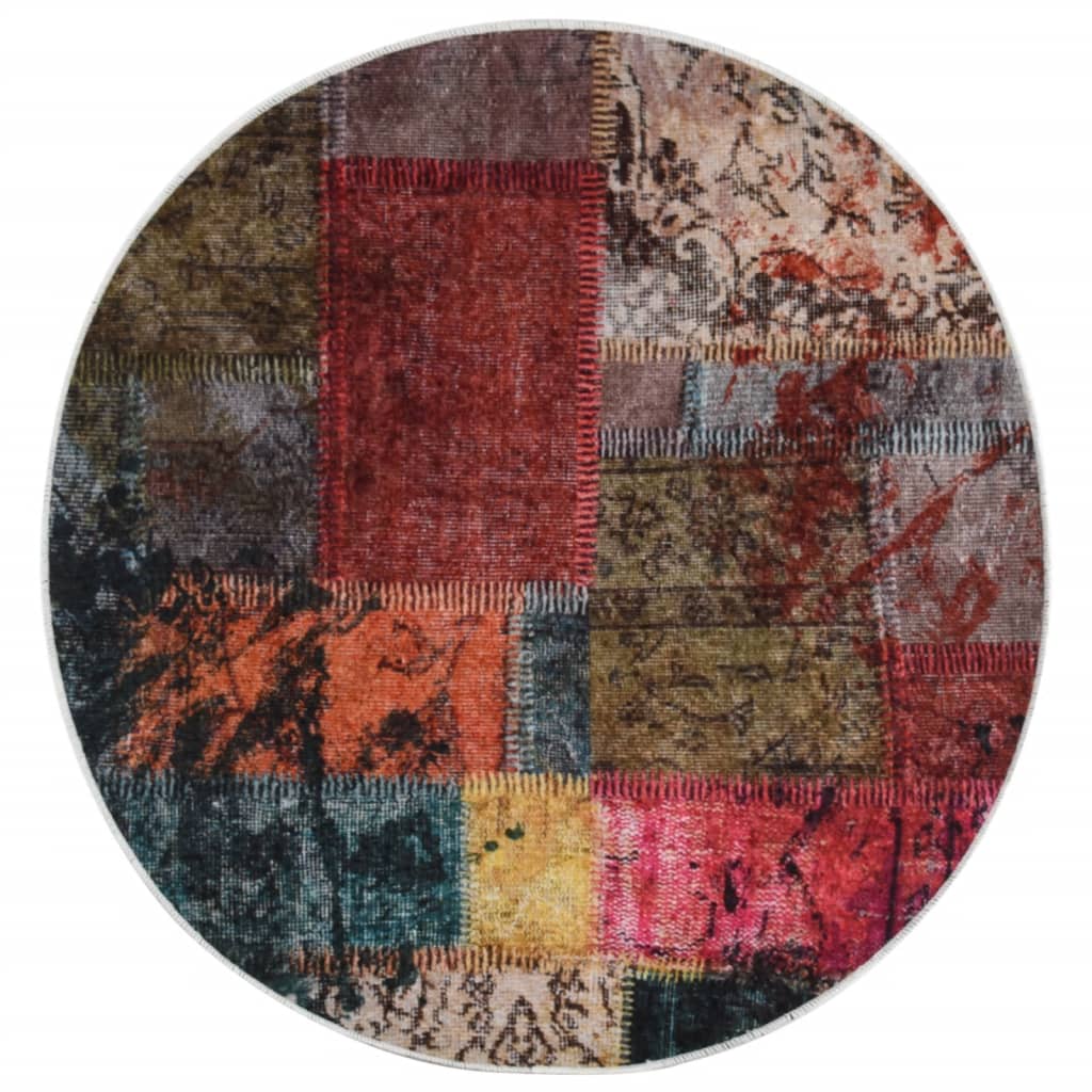 Alfombra Vidaxl lavable Ø 200 cm multicolores