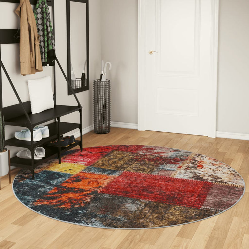 Alfombra Vidaxl lavable Ø 200 cm multicolores