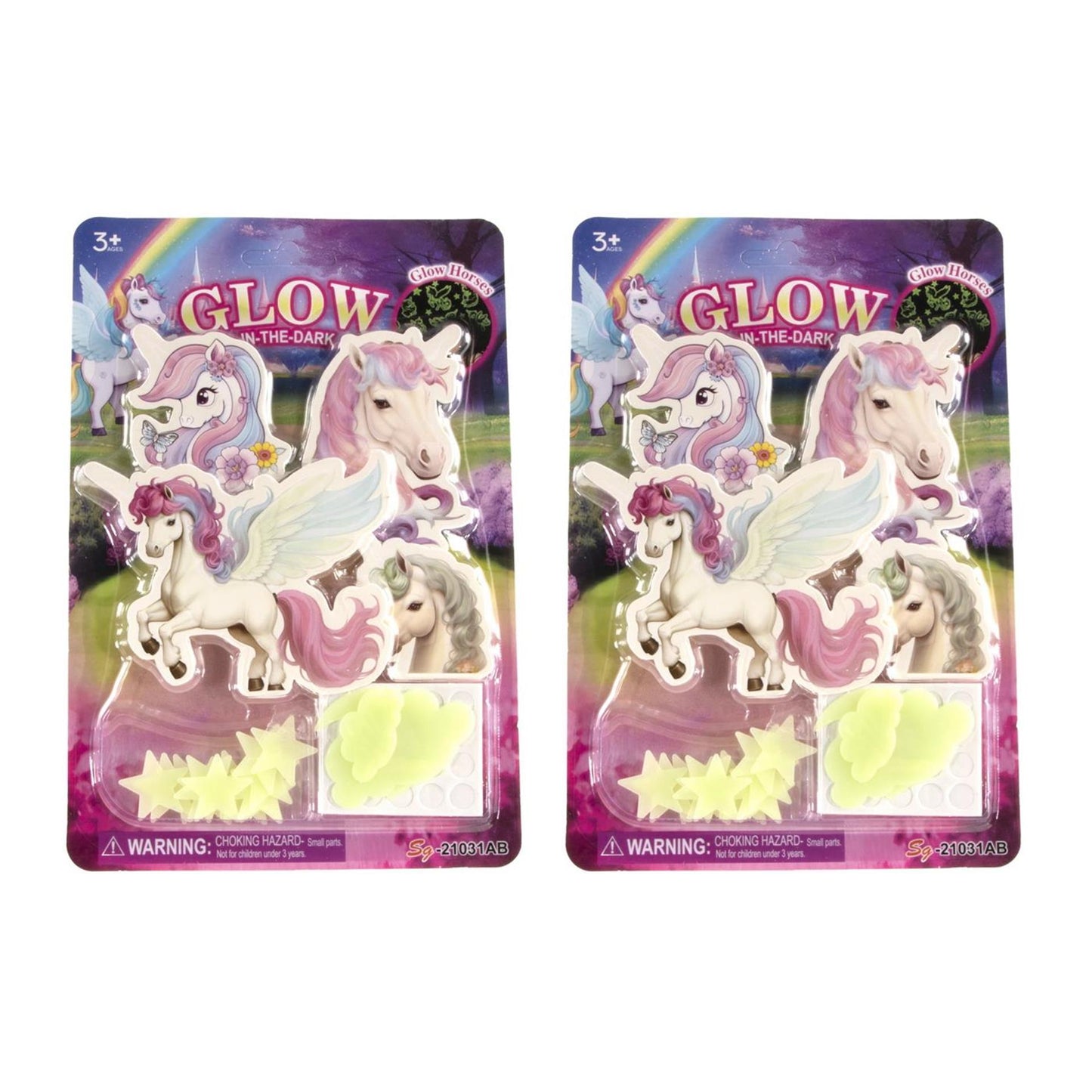 Pegatinas que brillan en la oscuridad unicornio 24 piezas