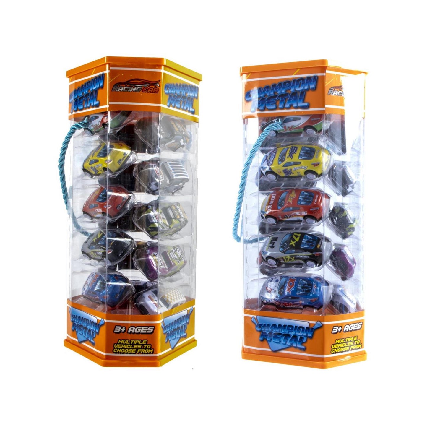 Jono Toys coches de metal con retroceso en torre de almacenamiento, 15 coches