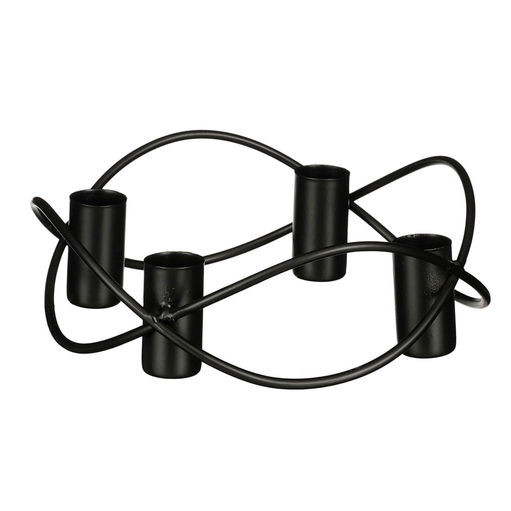 Candelabro Edelman de metal para 4 velas 5,5x17 cm negro