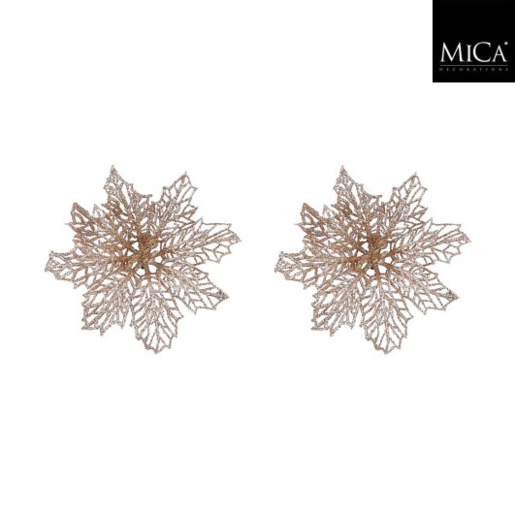 Clip Edelman stella di Natale champagne 2 pezzi - h3xp13,5cm | 4 pezzi