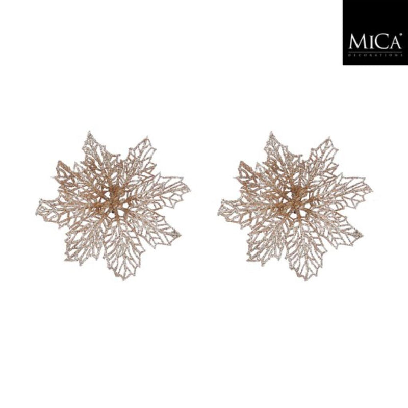 Clip Edelman stella di Natale champagne 2 pezzi - h3xp13,5cm | 4 pezzi