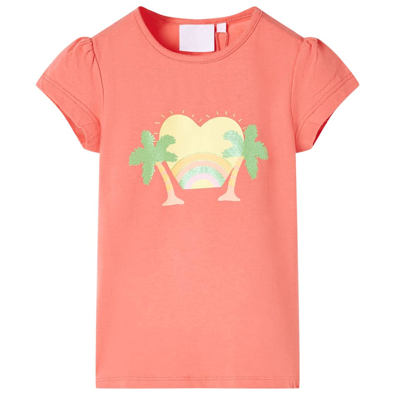 Vidaxl kindershirt 92 koraalkleurig